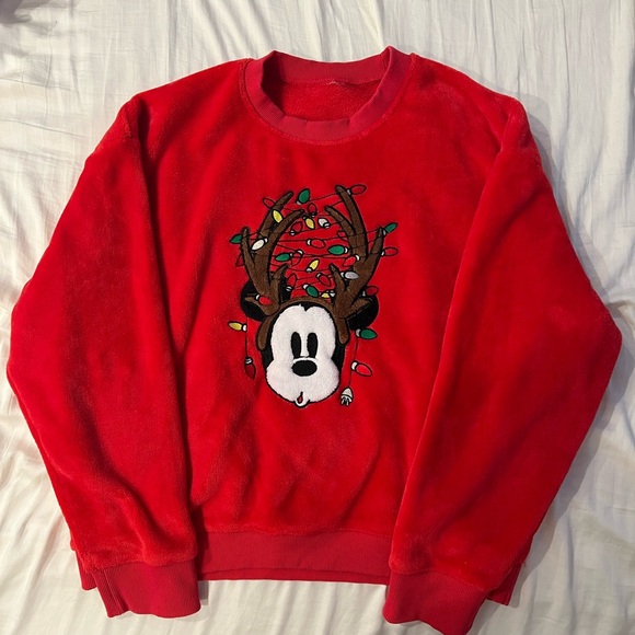 Disney Red Mickey Reindeer Sweater - Picture 1 of 4